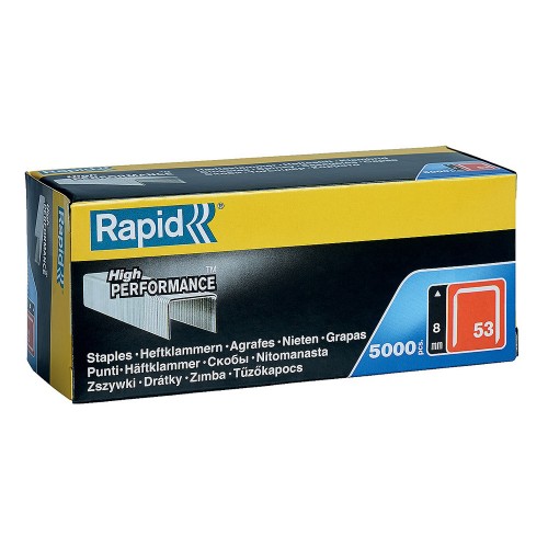 Тонкие скобы RAPID 8 мм, тип 53 (А/10/JT21) 5000шт Тонкие скобы RAPID 8 мм, тип 53 (А/10/JT21) 5000шт